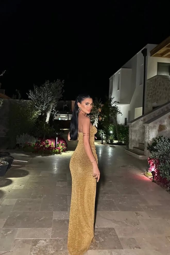 Gold Glitter Long Dress