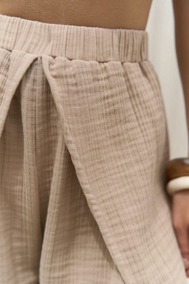 Slit Detailed Mink Pants