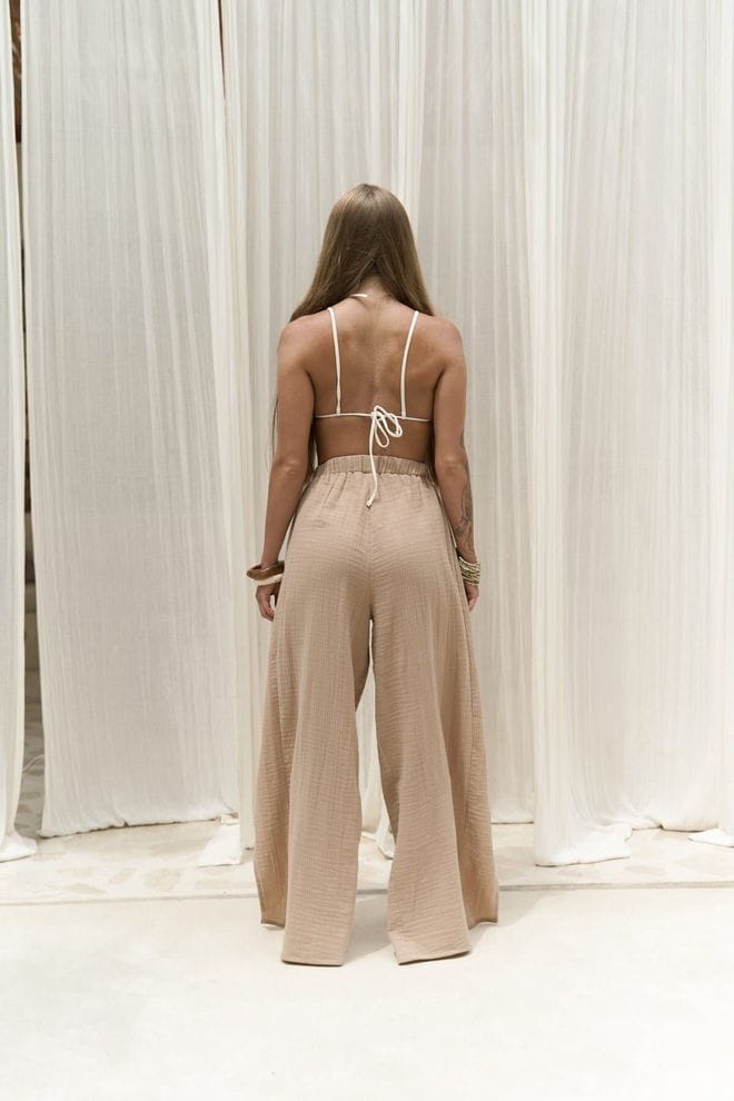 Slit Detailed Mink Pants