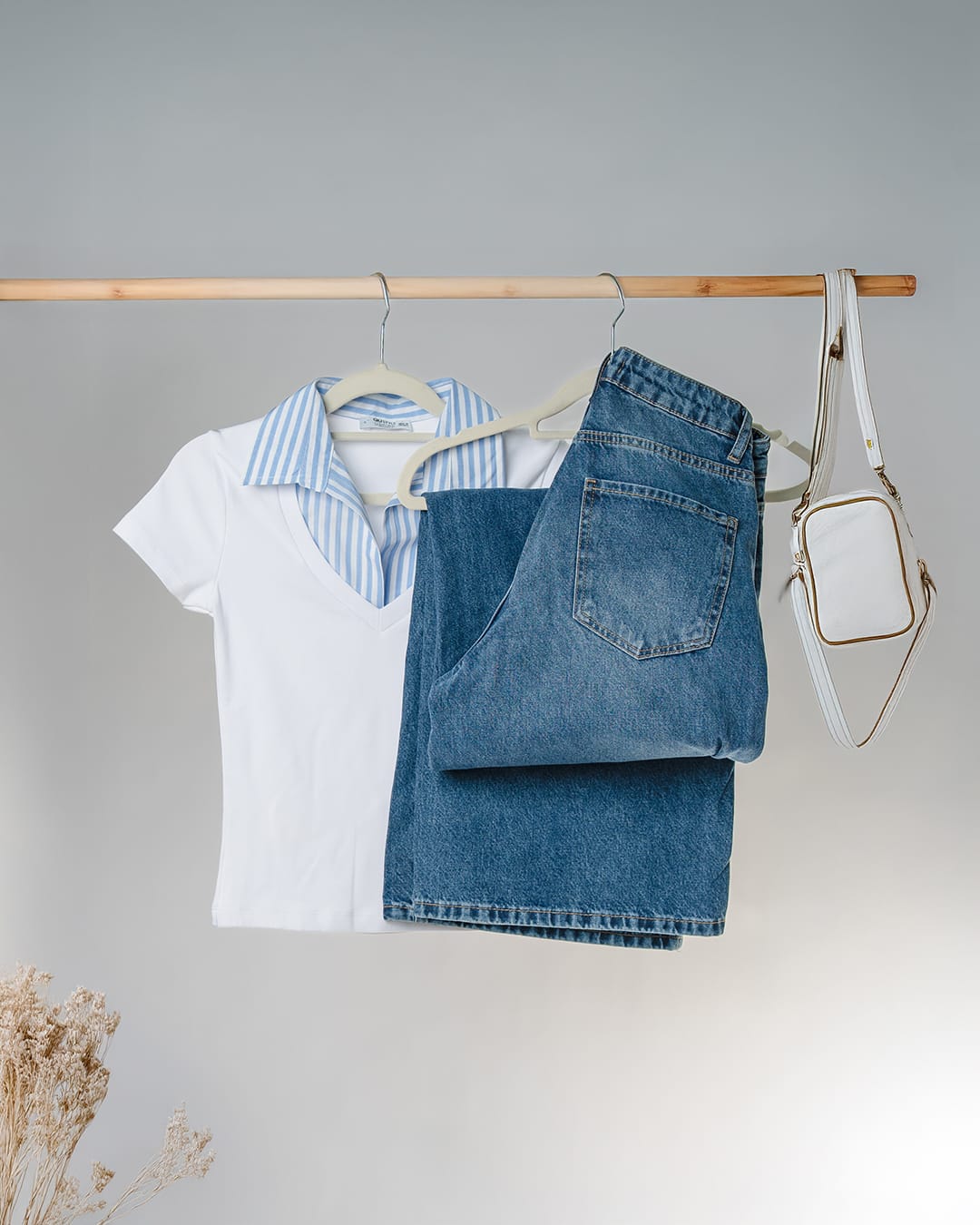 Shirt collar t-shirt -white