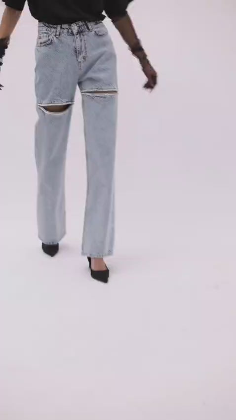 Leg Decollete stoned Jeans