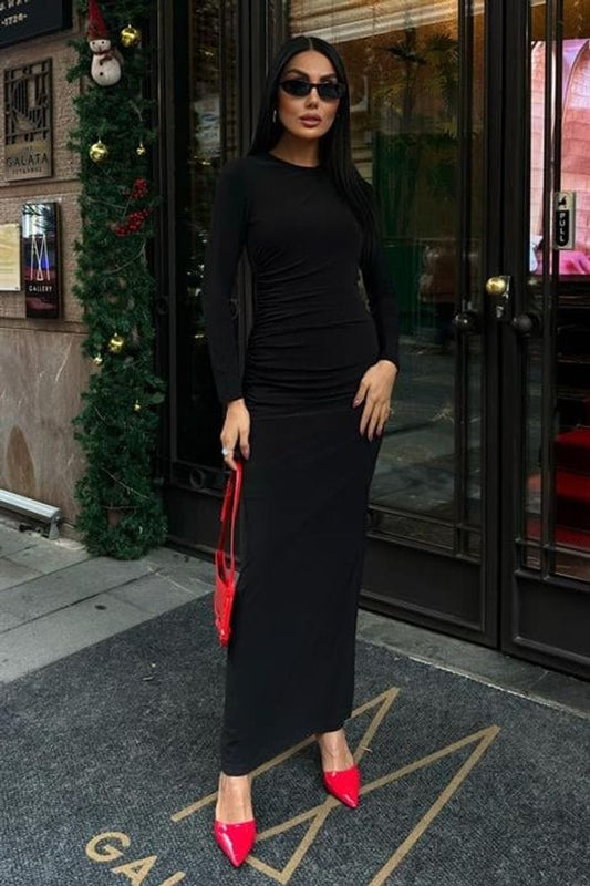 Shoulder And Waist Lined Dress