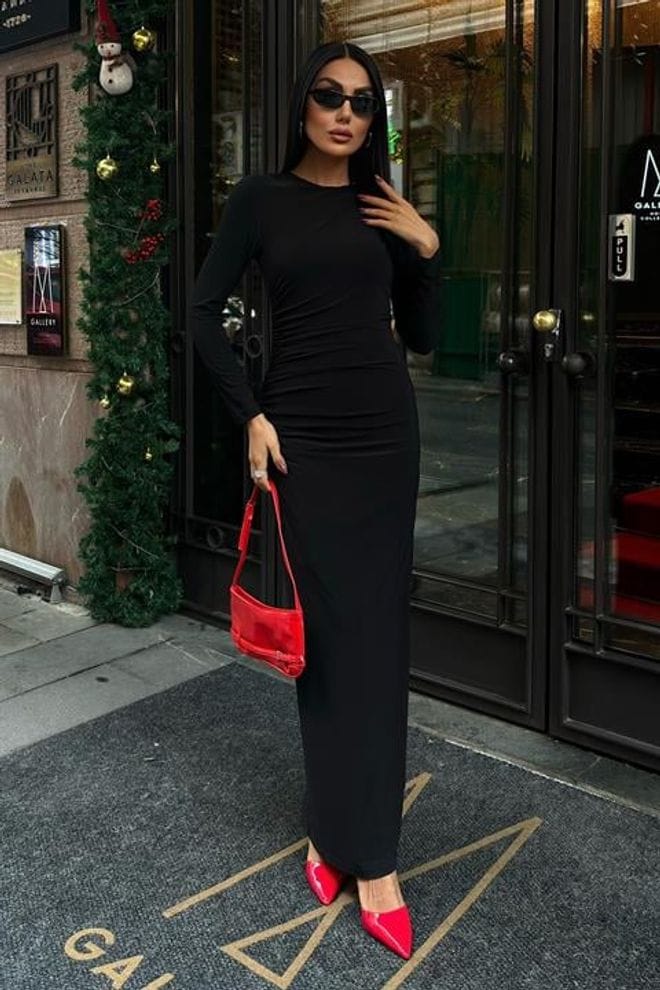 Shoulder And Waist Lined Dress