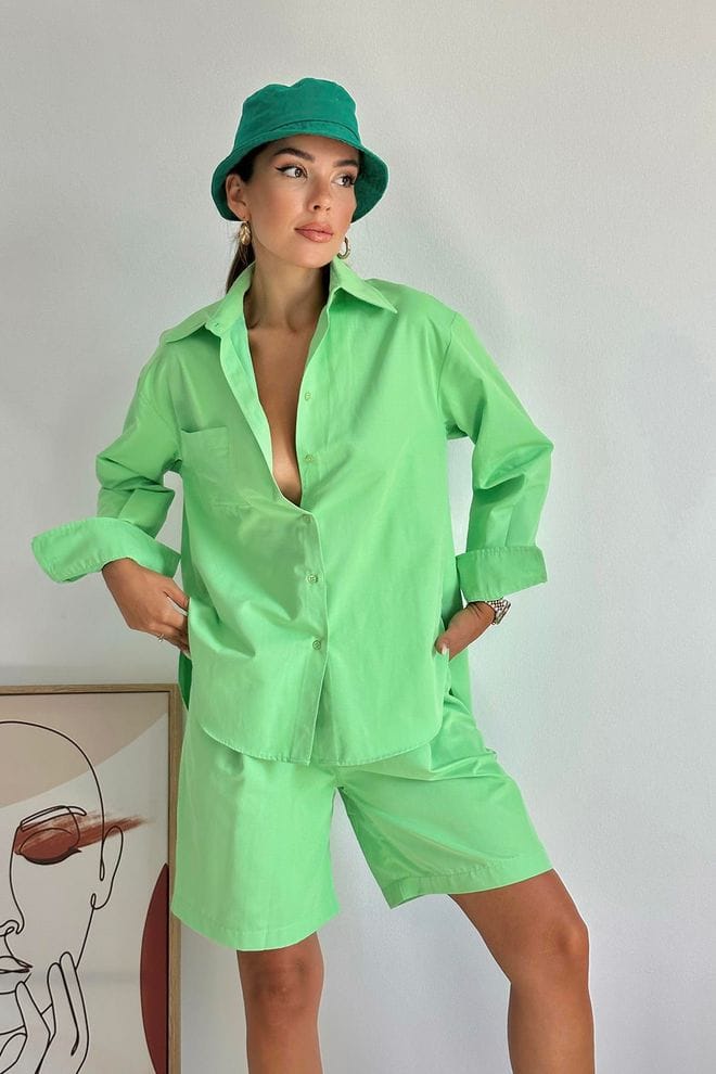 Front Pocket shirt and shorts set