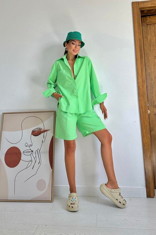 Front Pocket shirt and shorts set